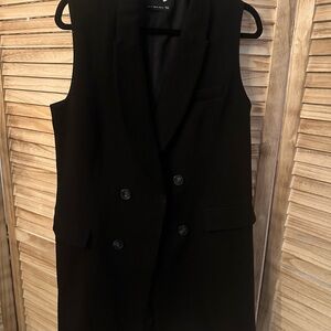 Elodie Black Double-Breasted Sleeveless Vest
